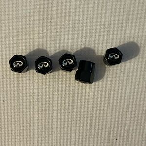 Infinity valve Stem caps in black set of 5 NWT